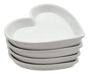 Mid-Century Bia Cordon Bleu Porcelain Heart Baking Dishes Organic Modern Usa Set