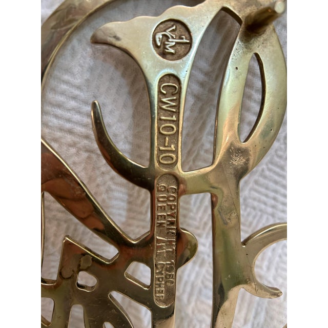 1970’s Virginia Metal Crafters Williamsburg Queen Anne Solid Brass Trivet For Sale In New Orleans - Image 6 of 8