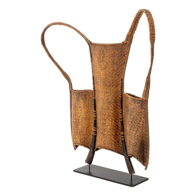 Vietnamese Woven Rattan Hunter Backpack For Sale