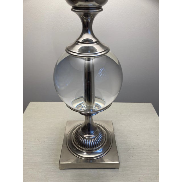 Transitional Restoration Hardware Crystal Ball Table Lamp For Sale - Image 3 of 7