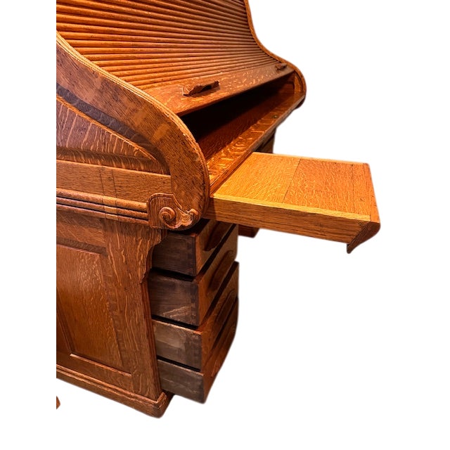 Late 20th Century Rolltop Desk For Sale - Image 10 of 12