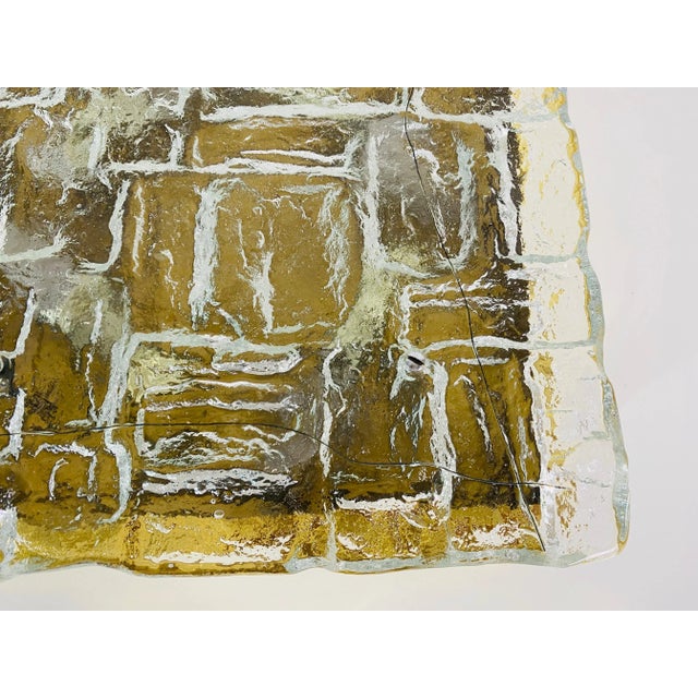 Mid-Century Modern Midcentury Square Ice Glass Flushmount by J.T. Kalmar, 1960s For Sale - Image 3 of 13
