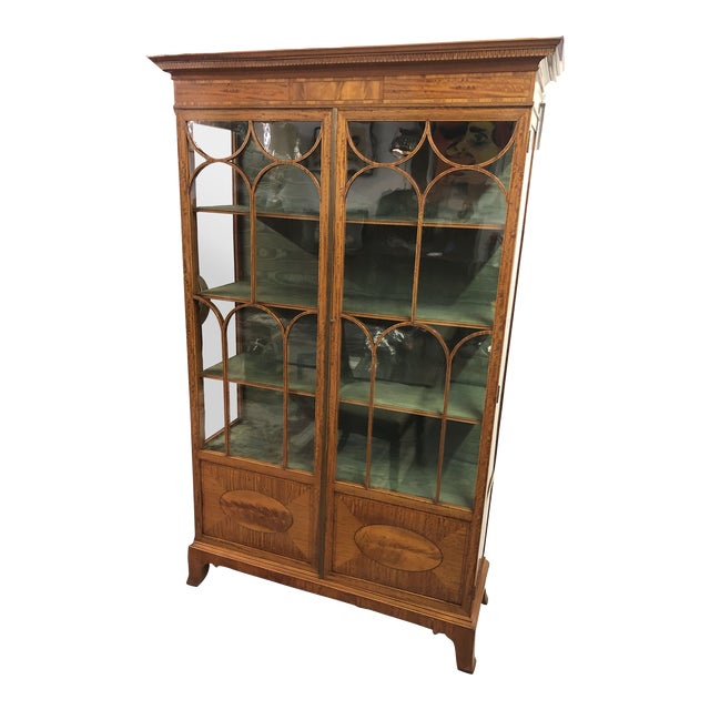 Edwardian Satinwood Two Door Cabinet, 1890-1910. For Sale