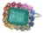 Natural 5.96 cts Zambian emerald & 1.46 cts rainbow sapphire ring in 18k gold For Sale