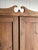 Brown Antique Pine Cupboard Cabinet With Carved Crest For Sale - Image 8 of 18