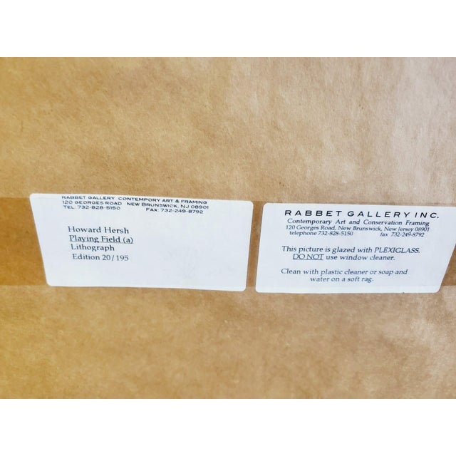 Late 20th Century 51” Howard Hersh Playing Field a Vintage Signed and Numbered Abstract Lithograph For Sale - Image 12 of 12