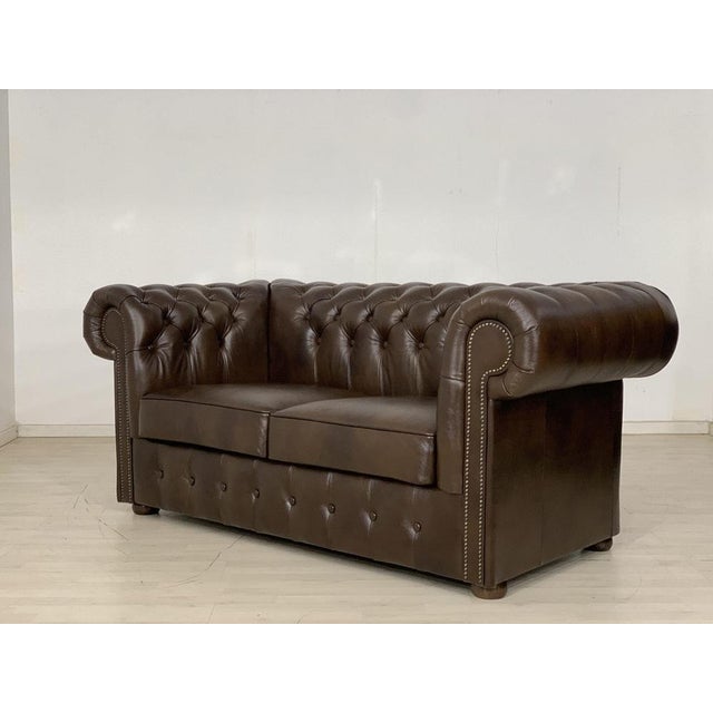 English Chesterfield Sofa in Leather For Sale - Image 5 of 8