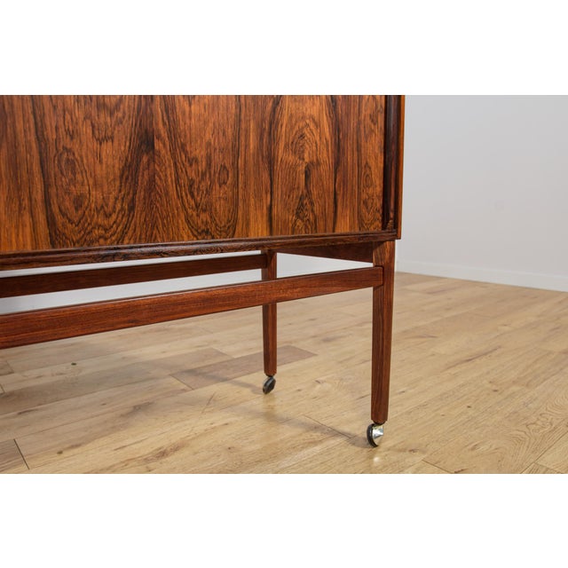 Mid-Century Rosewood Bar with Roller Doors, Denmark, 1960s For Sale - Image 14 of 16