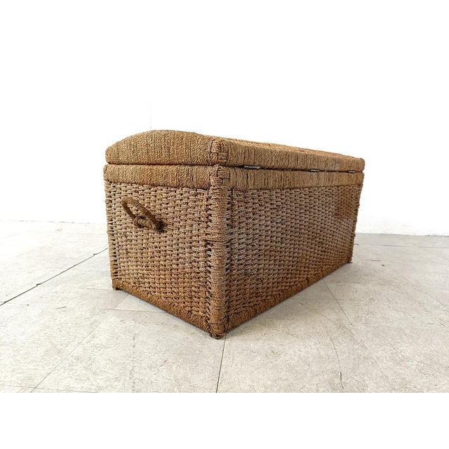 Tan Vintage Papercord Chest, 1970s For Sale - Image 8 of 12