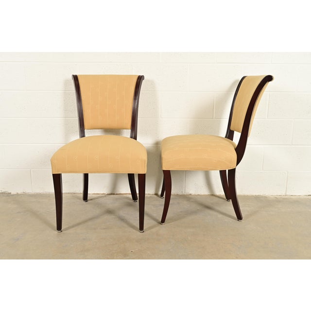Barbara Barry for Baker Furniture Modern Regency Mahogany Dining Chairs, Set of Four For Sale - Image 10 of 13