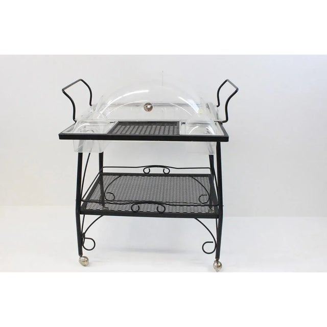 Mid Century Modern Metal and Lucite Patio Bar Cart For Sale - Image 13 of 13