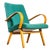 Teal Armchair with Maze Effect, 1960s For Sale