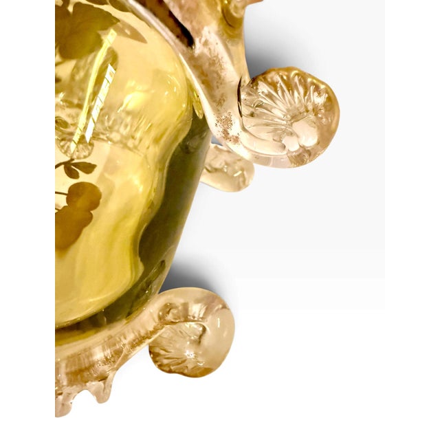 Antique Zoomorphic Amber Glass Bowl With Three Fish and Enamel Decoration, Attributed to Auguste Jean, Moser Style C. 1880 For Sale In New York - Image 6 of 14