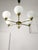 Mid-Century Modern Italian Brass and Opaline Chandelier For Sale - Image 14 of 16