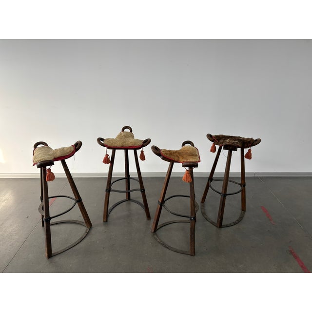 Vintage Brutalist Marbella Stools by Sergio Rodrigues, 1970s, Set of 4 For Sale - Image 4 of 11