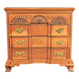 Harden Furniture Georgian Solid Cherry Wood Three-Drawer Block Front Dresser or Chest of Drawers For Sale