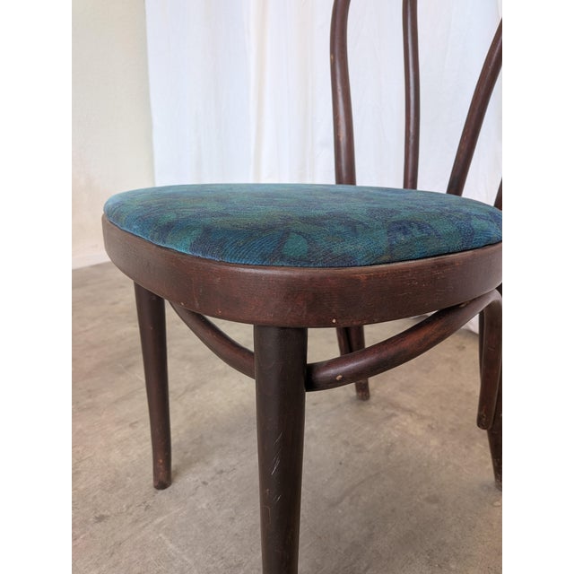 1970s Vintage Bentwood Dining Chair with Upholstered Seat, 1970s For Sale - Image 5 of 14