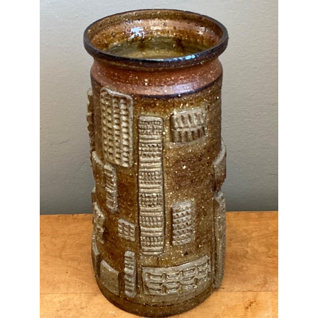 Vintage Abstract Patterned Pottery Vase For Sale - Image 15 of 18