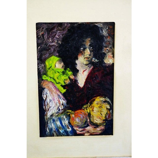Anna Maria Moscardini, Motherhood, 1966, Oil Painting on Canvas, Framed For Sale - Image 3 of 14