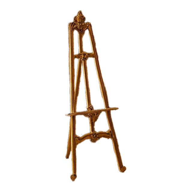 ✨ Ornate Gold Solid Wood Art Easel – Elegant, Adjustable & Display-Ready ✨ For Sale