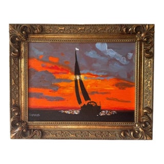 George T. Chakos: Little Gems "Sailing Out to Sea", Framed For Sale