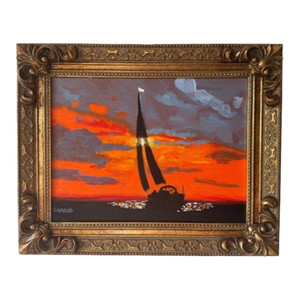 George T. Chakos: Little Gems "Sailing Out to Sea", Framed