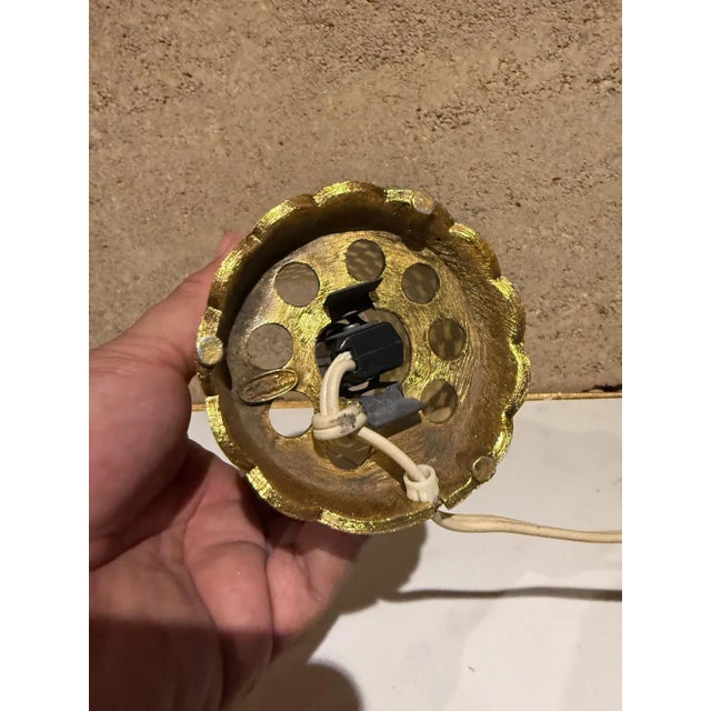 Gold Vintage Matson Gold Tone Electric Vanity Light Lamp For Sale - Image 8 of 13