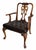 Wood Chippendale Style Carved Mahogany Tufted Leather Desk or Side Armchair For Sale - Image 7 of 8