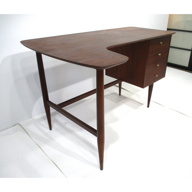 Mid-Century Modern Arne Vodder Styled Mid Century Desk With Allan Gould Chair For Sale - Image 3 of 12
