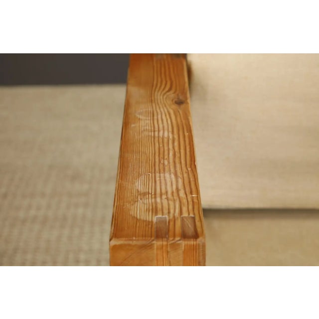 Minimalist Safari Sling Lounge Chair in Natural Canvas and Solid Wood, C 1970s For Sale - Image 4 of 16