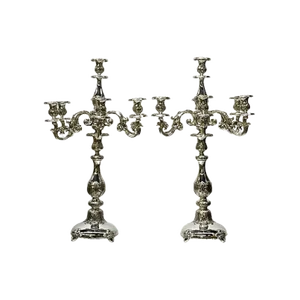 Antique Austro-Hungarian Empire Silver Candelabras, Set of 2