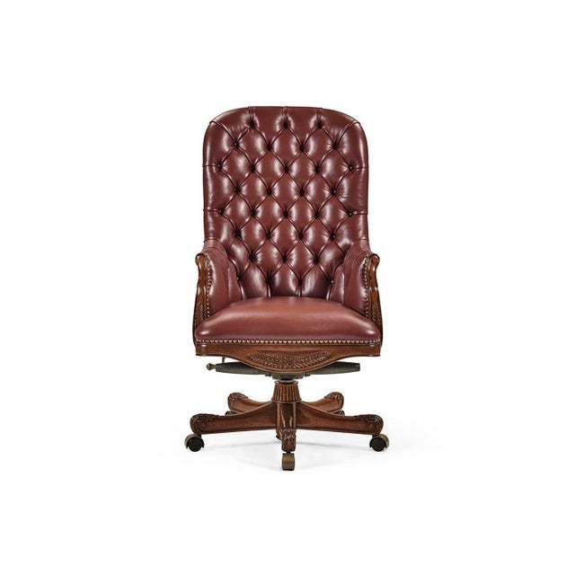 The Tufted Red Leather Office Chair brings the classic look and strong presence of traditional English office seating to...