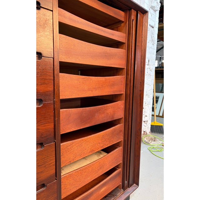 Wood Danish Mid 20th Century Modern Rosewood Tambour Door Chest by Dyrlund For Sale - Image 7 of 13