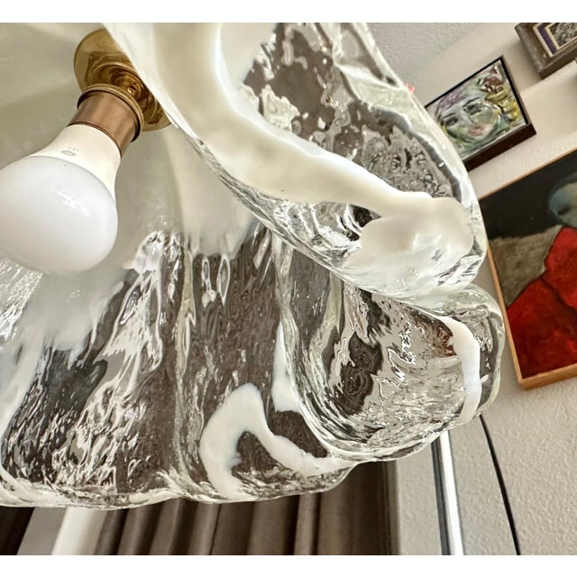 Murano Mazzega Glass Tulip Shaped Chandelier or Pendant For Sale - Image 9 of 17