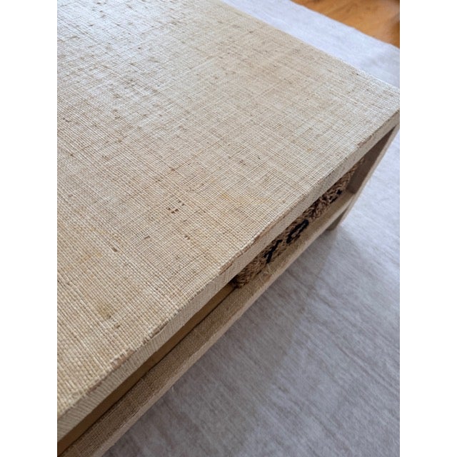 Neutral Coffee table, Waterfall edges and natural fiber give our Meadow coffee table its casual, coastal vibe. Handwoven...