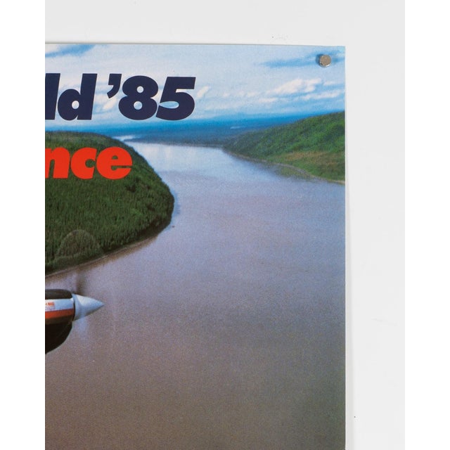 Blue Porsche PFM 3200 Around the World 1985 Original Porsche Poster by Strenger Grafik Design For Sale - Image 8 of 9