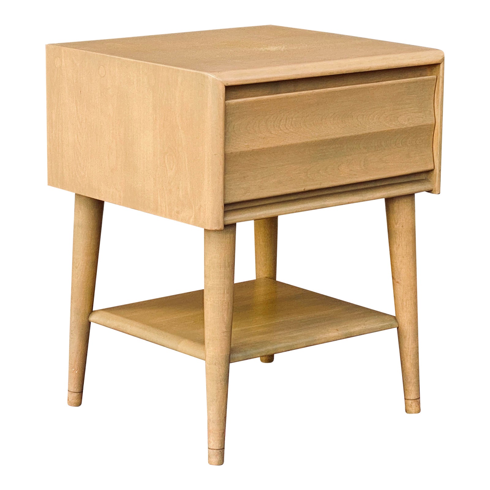 Heywood Wakefield Harmonic MidCentury Modern Nightstand in Platinum