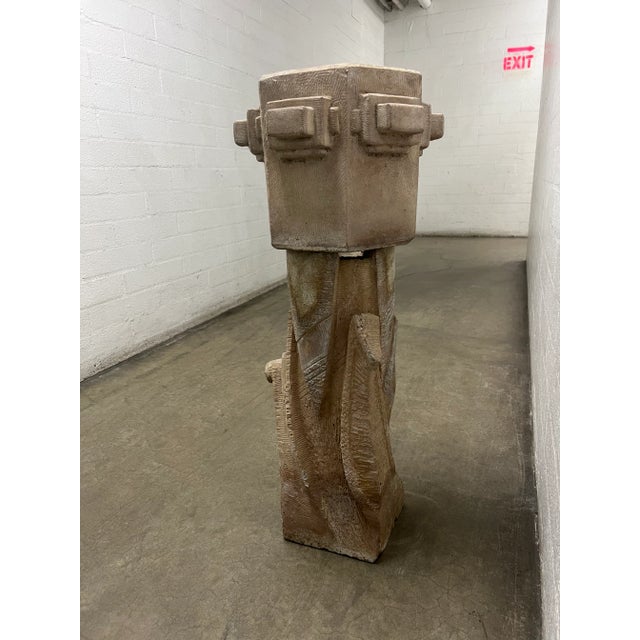 Stone Gray 1980s Brutalist 3-Tiered Pedestal Concrete Fountain or Planter - Supellex For Sale - Image 8 of 13
