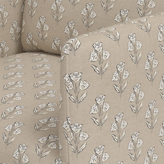 Beige Slipcover for Stoffer Home x Cloth & Company for Lindy Slipcover Dining Armchair in Francie Floral Tan For Sale - Image 8 of 8