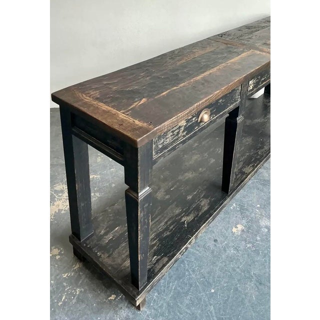 Vintage Patinated Long Console Table For Sale - Image 12 of 13