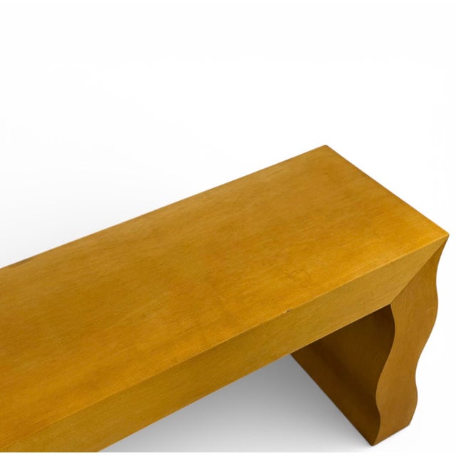 Wood Vintage French Post Modern Console Table - Circa 1980s - Maple Entry Table For Sale - Image 7 of 12