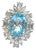 Bochic “Capri” Vintage Blue Topaz Ring Set In 18K White Gold & Silver For Sale