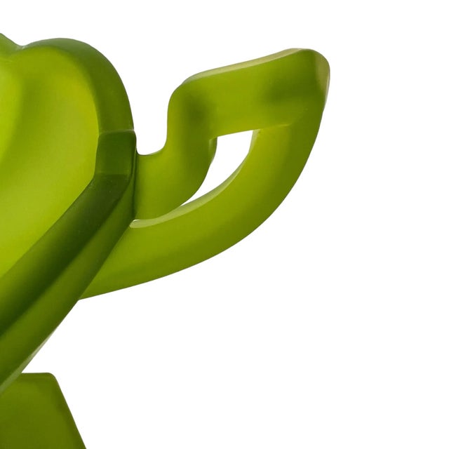 Westmoreland Glass Vintage Green Satin Mist Frosted Glass Open Compote Dish for Candy/ Soaps; Footed Double-Handled For Sale - Image 4 of 9