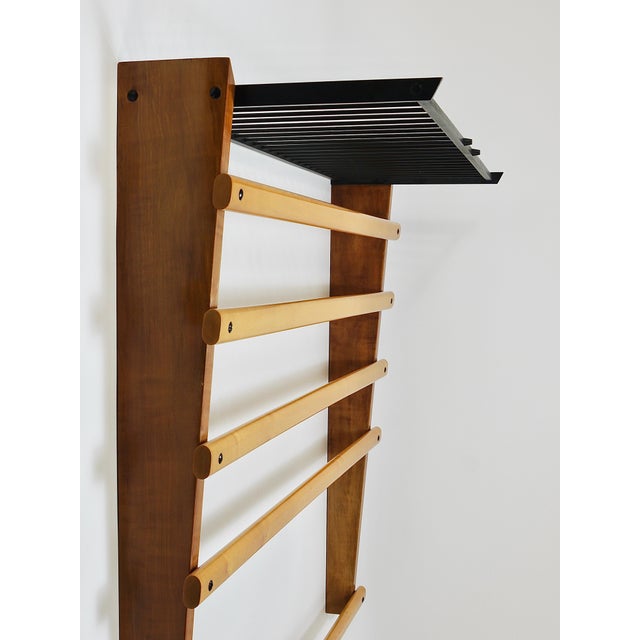 Coat Rack with Hat Rack in Brass, Walnut and Beech attributed to Carl Auböck, 1950s For Sale - Image 14 of 18
