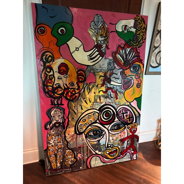 Offered is one of the best, Peter Keil Abstract Canvas Paintings in huge 6 foot x 4 foot form. This piece was acquired...
