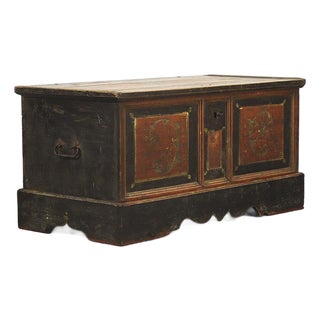 Very Large Rustic Farmhouse Folk Art Bridal Chest / Dresser For Sale