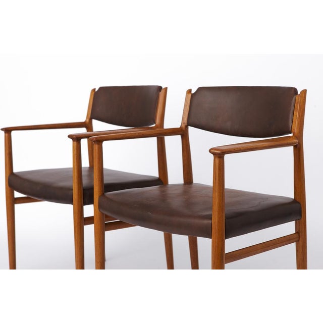 Wood Vintage Danish Model 418 Armchairs in Teak by Arne Vodder for Sibast, 1960s, Set of 2 For Sale - Image 7 of 10