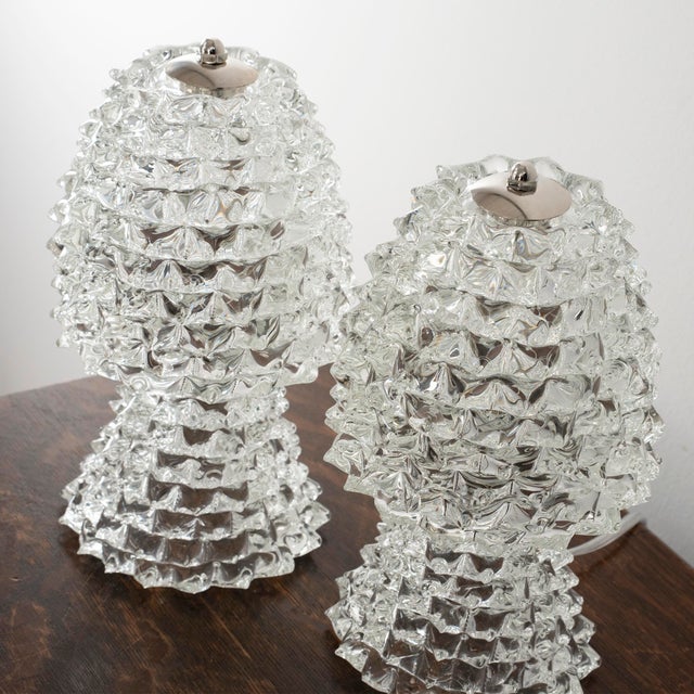 Table Lamps in Rostrato Murano Blown Glass, Italy, 1980s, Set of 2 For Sale - Image 3 of 13