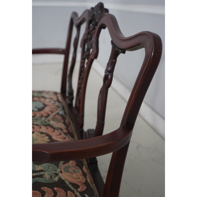 Vintage Dolphin Carved Back Clawfoot Mahogany Settee For Sale - Image 9 of 18