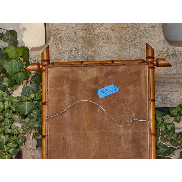French French Faux Bamboo Walnut Mirror with Pierced Corners, circa 1900 For Sale - Image 3 of 12